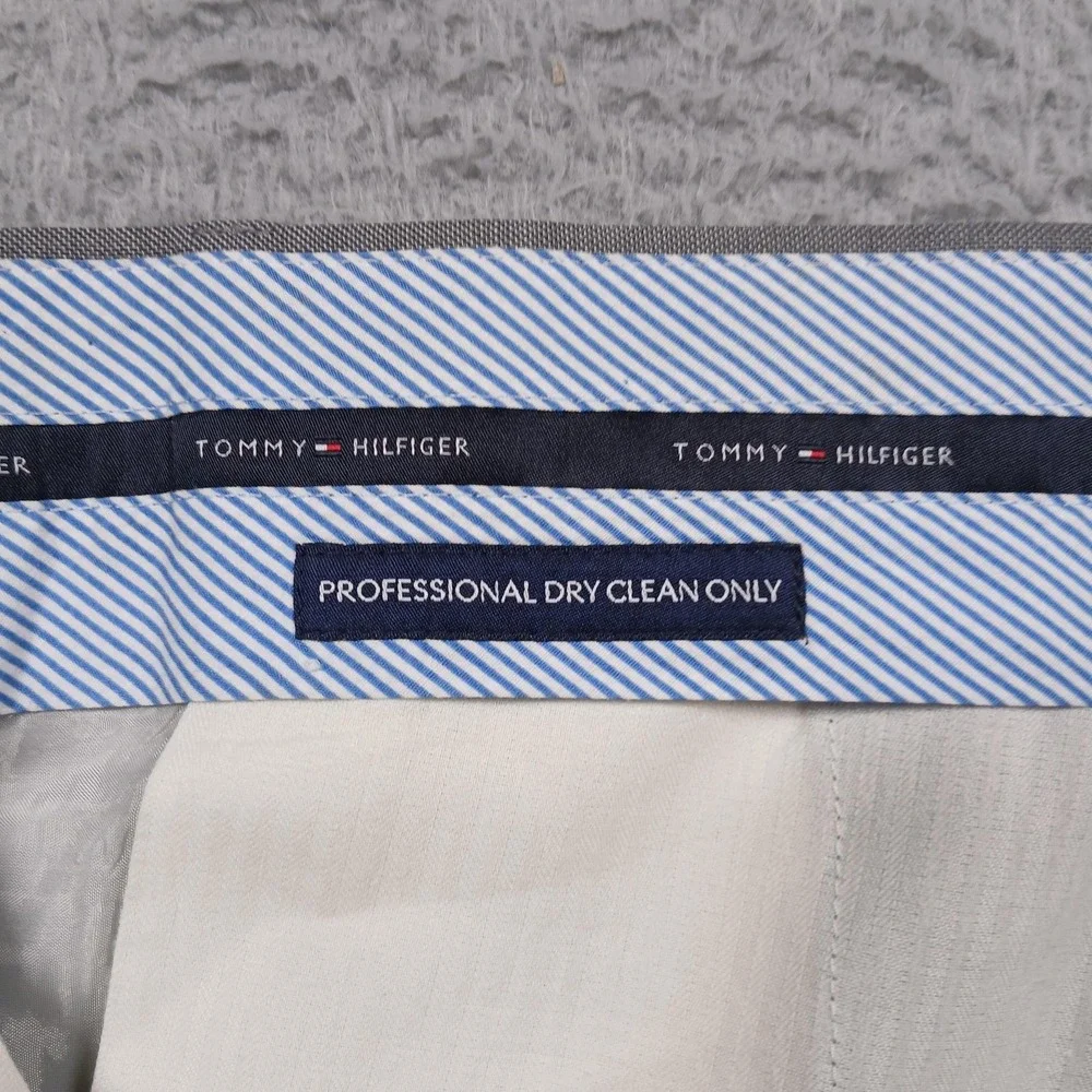 Tommy Hilfiger Pants Mens L38 Gray 100% Wool Dress Formal‎ Tailored Classic